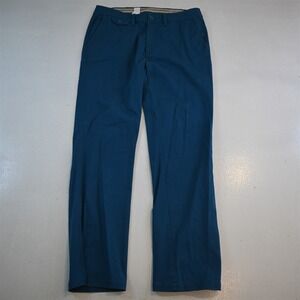 Amiani 34x32 Teal Blue Flat Front Straight Dress Chino Mens Pants